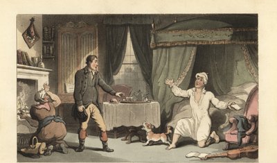 English gentleman receiving a letter from his family by Thomas Rowlandson