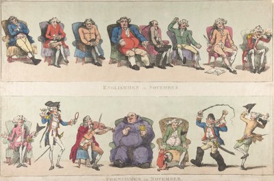 Englishmen in November, Frenchmen in November, November 25, 1788 by Thomas Rowlandson