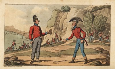 Ensign Johnny Newcome and His Subaltern on Half Rations after the Battle of Salamanca by Thomas Rowlandson