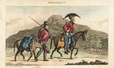 Ensign Johnny Newcome Riding a Horse Accompanied by a Subaltern with Pack Horse in Portugal by Thomas Rowlandson