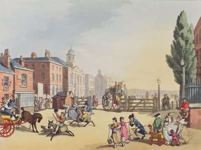 Entrance of Tottenham Court Road Turnpike with a view of St. James