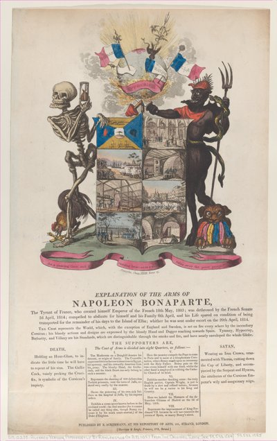 Explanation of the Arms of Napoleon Bonaparte, April 1814 by Thomas Rowlandson