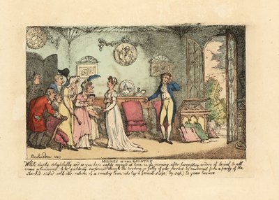 Fashionable Couple Disturbed by Stupid, Stone-Cold Idle Relative by Thomas Rowlandson