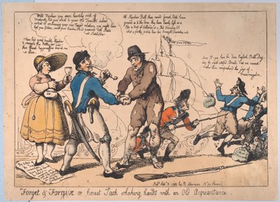 Forget & Forgive, or Honest Jack Shaking Hands with an Old Acquaintance by Thomas Rowlandson