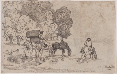 Four Wheel Chaise by Thomas Rowlandson