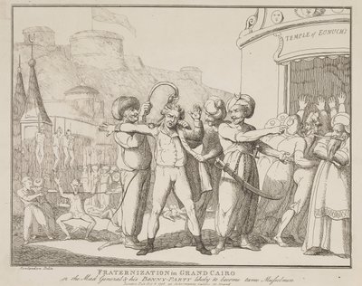 Fraternization in Grand Cairo or the Mad General and his Bonny-Party likely to become Tame Musselmen by Thomas Rowlandson