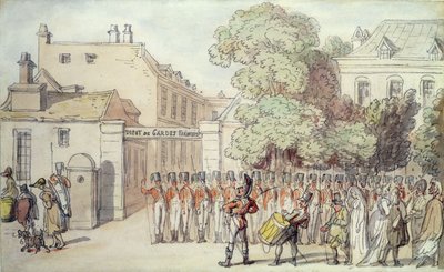 French Soldiers on Parade by Thomas Rowlandson