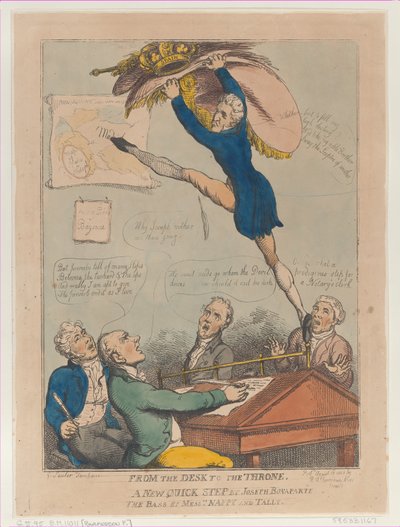 From the Desk to the Throne, A New Quick Step by Joseph Bonaparte the Bass By M by Thomas Rowlandson