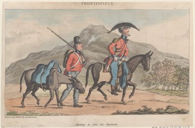 Frontispiece: Starting to Join His Regiment, from The Military Adventures of Johnny Newcomen by Thomas Rowlandson