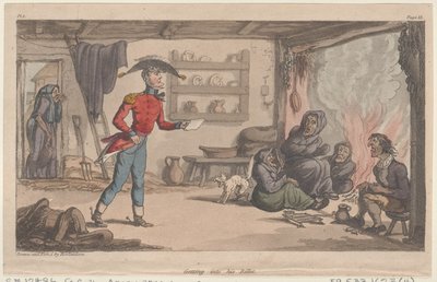 Getting into his Billet, from The Military Adventures of Johnny Newcome by Thomas Rowlandson