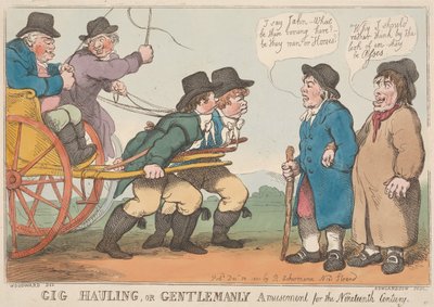 Gig-Hauling, or Gentlemanly Amusement for the Nineteenth Century by Thomas Rowlandson