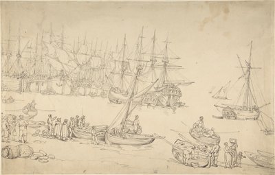 Harbor Scene by Thomas Rowlandson