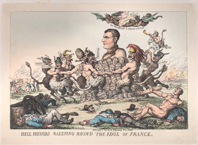 Hell Hounds Rallying Round the Idol of France by Thomas Rowlandson