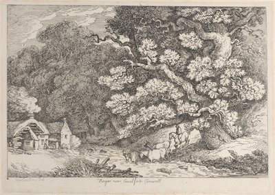 Hengar near Camelford, Cornwall, from Views in Cornwall by Thomas Rowlandson
