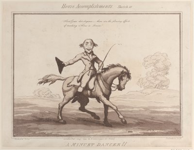 Horse Accomplishments, Sketch 10: A Minuet Dancer !!, August 1, 1799 by Thomas Rowlandson