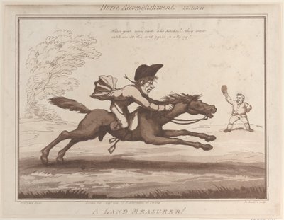 Horse Accomplishments, Sketch 11: A Land Measurer !! by Thomas Rowlandson