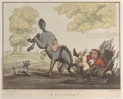 Horse Accomplishments, Sketch 12: A Vaulter !! by Thomas Rowlandson