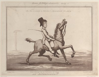 Horse Accomplishments, Sketch 1: An Astronomer !!, August 1, 1799 by Thomas Rowlandson