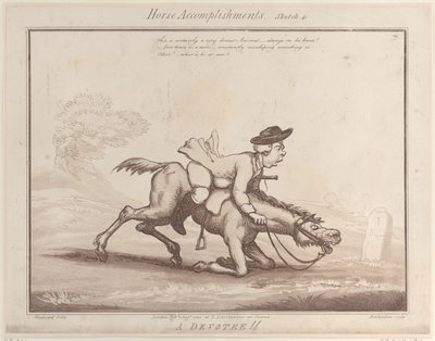 Horse Accomplishments, Sketch 4: A Devotee !! by Thomas Rowlandson