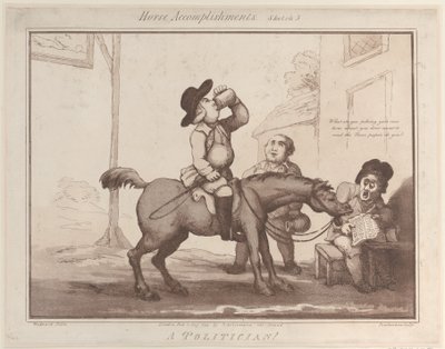 Horse Accomplishments, Sketch 5: A Politician!! by Thomas Rowlandson