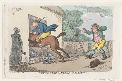 How to Stop a Horse at Pleasure, 1803 by Thomas Rowlandson