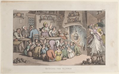 Hunting the Slipper, from The Vicar of Wakefield, May 1, 1817 by Thomas Rowlandson