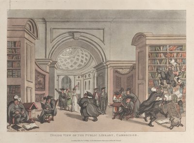 Inside View of the Public Library, Cambridge by Thomas Rowlandson
