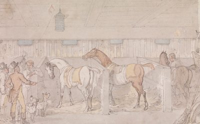 Interior of a Stable by Thomas Rowlandson