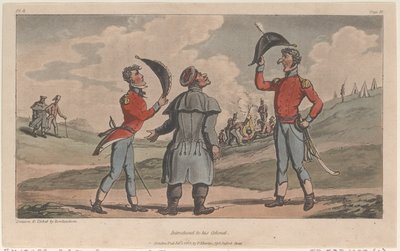 Introduced to his Colonel, from The Military Adventures of Johnny Newcome, 1815 by Thomas Rowlandson