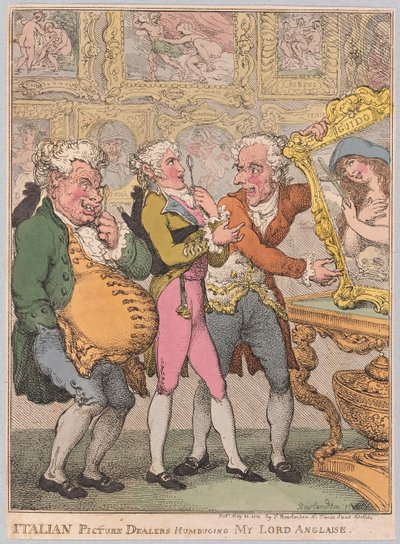Italian Picture Dealers Humbugging My Lord Anglaise, pub. 1812 by Thomas Rowlandson