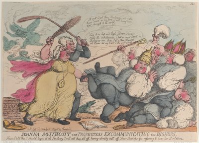 Joanna Southcott the Prophetess Excommunicating the Bishops by Thomas Rowlandson