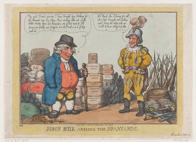 John Bull Arming The Spaniards by Thomas Rowlandson