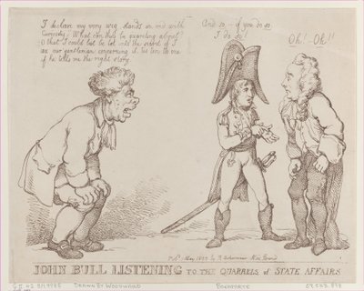John Bull Listening to the Quarrels of State Affairs, May 1, 1803 by Thomas Rowlandson