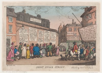 Joint Stock Street, March 10, 1808 by Thomas Rowlandson