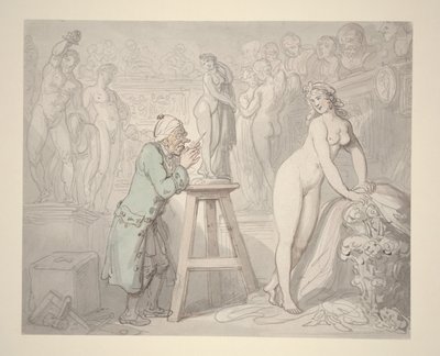 Joseph Nollekens in His Studio by Thomas Rowlandson