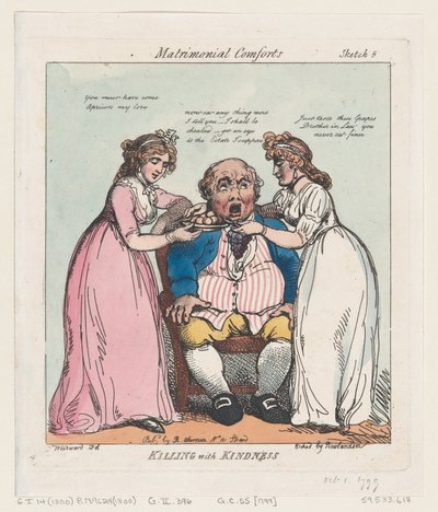 Killing with Kindness, October 1, 1799 by Thomas Rowlandson
