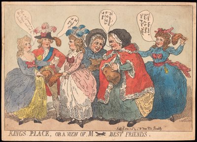 Kings Place, or a view of M ---- Best Friends, pub. 1784 by Thomas Rowlandson