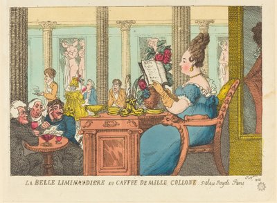 The Beautiful Lemonade Seller at the Cafe of the Thousand Columns, Palais Royal, Paris by Thomas Rowlandson