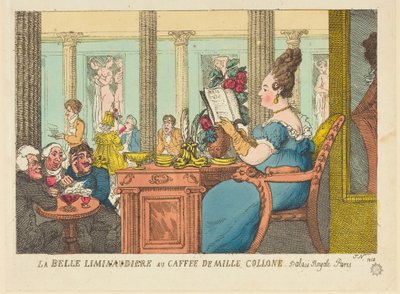 The Beautiful Lemonade Seller at the Cafe of the Thousand Columns, Palais Royal, Paris by Thomas Rowlandson