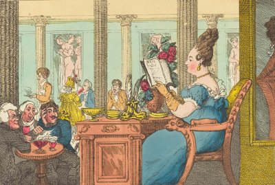 La Belle Limonaudiere at the Cafe des Mille Colonnes, Palais Royal, Paris, 1814 by Thomas Rowlandson