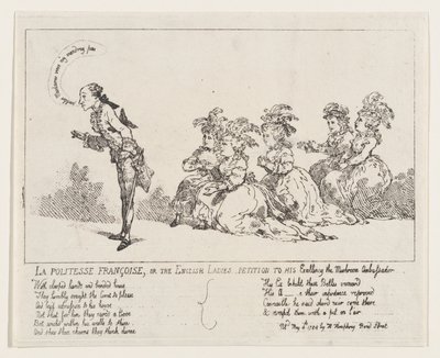 La Politesse Françoise, or The English Ladies Petition to His Excellency the Mushroom by Thomas Rowlandson