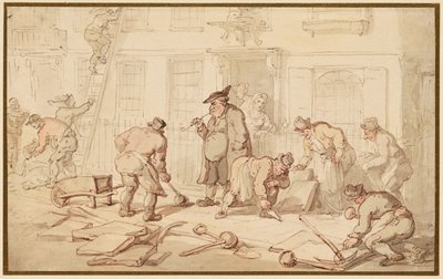 Labourers Laying a Pavement by Thomas Rowlandson