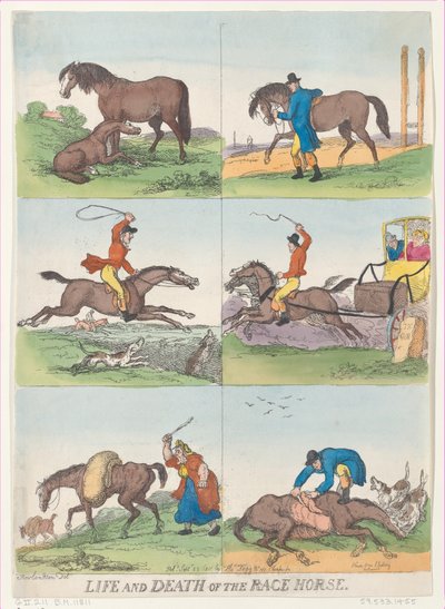 Life and Death of the Race Horse, September 25, 1811 by Thomas Rowlandson
