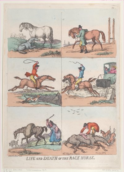Life and Death of the Race Horse, [September 25, 1811], reprint by Thomas Rowlandson