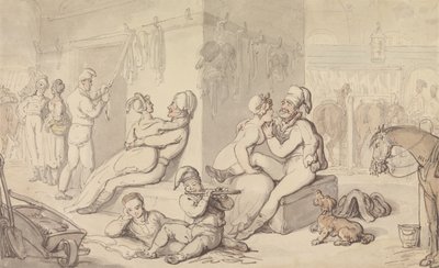 Light-Horse Cavalry Barracks by Thomas Rowlandson