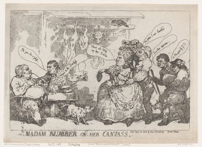 Madam Blubber On Her Canvass, April 22, 1784 by Thomas Rowlandson