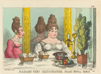 Madame Very Restaurateur, Palais Royal Paris by Thomas Rowlandson