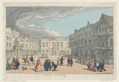 Market Place at Cambridge by Thomas Rowlandson