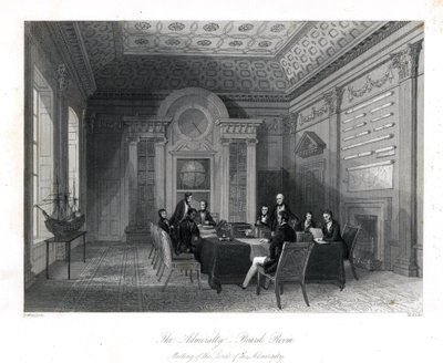 Meeting of the Lords of the Admiralty in the Board Room, Admiralty by Thomas Rowlandson