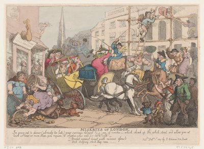 Miseries of London: Going Out to Dinner, February 1, 1807 by Thomas Rowlandson